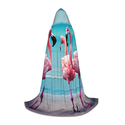 MIEKGPS Kapuzenumhang mit Flamingo-Stranddruck, klein, Halloween-Kostüm, Robe, Umhang, Halloween, Cosplay, Hexe MIEKGPS Kapuzenumhang mit Flamingo-Stranddruck, klein, Halloween-Kostüm, Robe, Umhang, Halloween, Cosplay, Hexe von MIEKGPS