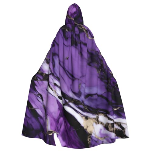 MIEKGPS Kapuzenumhang mit Marmor-Motiv, lila Druck, Halloween-Kostüm, langer Robe, Umhang Kostüm für Erwachsene, Damen und Herren MIEKGPS Kapuzenumhang mit Marmor-Motiv, lila Druck, Halloween-Kostüm, langer Robe, Umhang Kostüm für Erwachsene, Damen und Herren von MIEKGPS