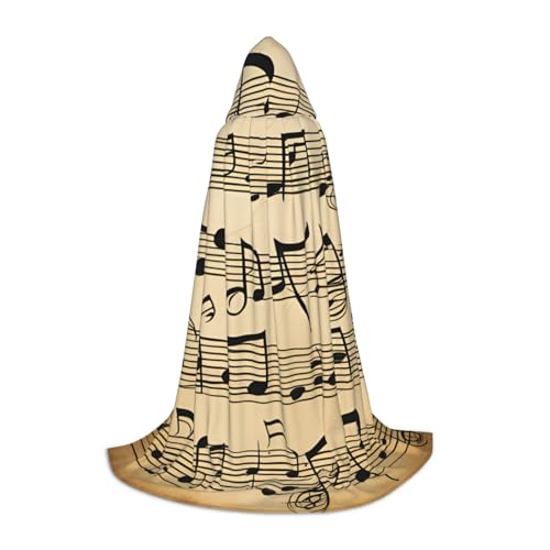MIEKGPS Kapuzenumhang mit Musiknoten-Druck, klein, Halloween-Kostüm, Robe, Umhang, Halloween, Cosplay, Hexe MIEKGPS Kapuzenumhang mit Musiknoten-Druck, klein, Halloween-Kostüm, Robe, Umhang, Halloween, Cosplay, Hexe von MIEKGPS
