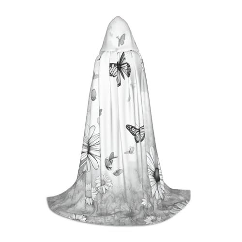 MIEKGPS Kapuzenumhang mit Schmetterlings-Gänseblümchen-Druck, klein, Halloween-Kostüm, Robe, Umhang, Halloween, Cosplay, Hexe MIEKGPS Kapuzenumhang mit Schmetterlings-Gänseblümchen-Druck, klein, Halloween-Kostüm, Robe, Umhang, Halloween, Cosplay, Hexe von MIEKGPS