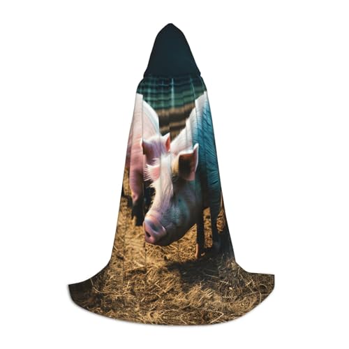 MIEKGPS Kapuzenumhang mit Schweine-Motiv auf Bauernhof, Halloween-Kostüm, Umhang, Halloween, Cosplay, Hexe MIEKGPS Kapuzenumhang mit Schweine-Motiv auf Bauernhof, Halloween-Kostüm, Umhang, Halloween, Cosplay, Hexe von MIEKGPS