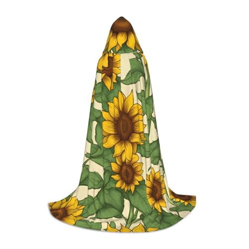 MIEKGPS Kapuzenumhang mit Sonnenblumen-Druck, klein, Halloween-Kostüm, Robe, Umhang, Halloween, Cosplay, Hexe MIEKGPS Kapuzenumhang mit Sonnenblumen-Druck, klein, Halloween-Kostüm, Robe, Umhang, Halloween, Cosplay, Hexe von MIEKGPS