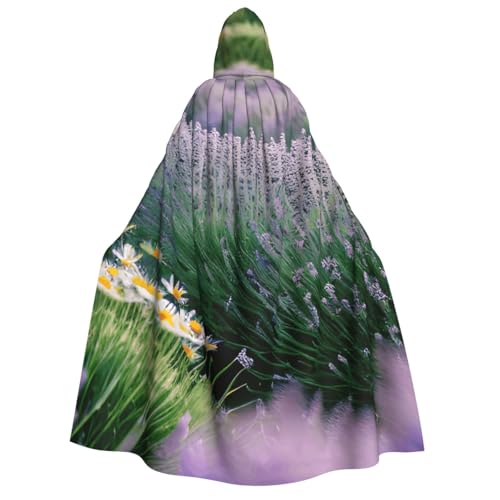 MIEKGPS Lavendel- und Gänseblümchen-Druck, großer Umhang mit Kapuze, Halloween-Kostüm, langer Robe, Umhang für Erwachsene, Damen, Herren MIEKGPS Lavendel- und Gänseblümchen-Druck, großer Umhang mit Kapuze, Halloween-Kostüm, langer Robe, Umhang für Erwachsene, Damen, Herren von MIEKGPS