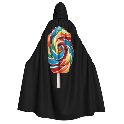 MIEKGPS Lollipop-Druck, großer Kapuzenumhang, Halloween-Kostüm, langer Robe, Umhang, Kostüm für Erwachsene, Damen, Herren MIEKGPS Lollipop-Druck, großer Kapuzenumhang, Halloween-Kostüm, langer Robe, Umhang, Kostüm für Erwachsene, Damen, Herren von MIEKGPS