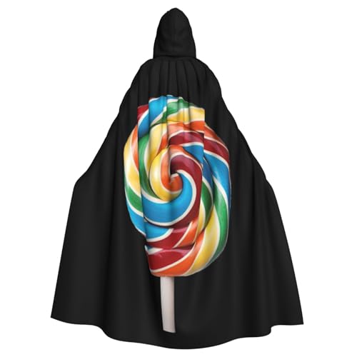 MIEKGPS Lollipop Print Hooded Cloak Halloween Costume, Long Robe Cape Costume for Adults, Women and Men MIEKGPS Lollipop Print Hooded Cloak Halloween Costume, Long Robe Cape Costume for Adults, Women and Men von MIEKGPS