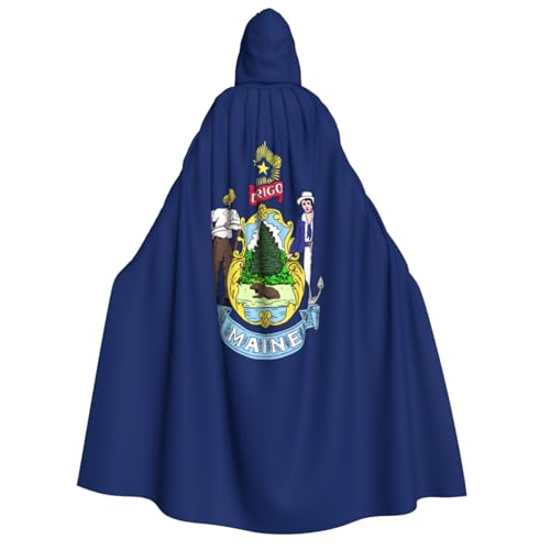 MIEKGPS Maine State Flag Print Large Hooded Cloak Halloween Costume, Long Robe Cape Costume for Adults Women Men MIEKGPS Maine State Flag Print Large Hooded Cloak Halloween Costume, Long Robe Cape Costume for Adults Women Men von MIEKGPS