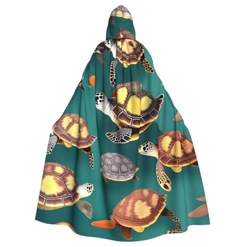 MIEKGPS Many Animals Sea Turtles Print Hooded Cloak Halloween Costume, Long Robe Cape Costume for Adults, Women and Men MIEKGPS Many Animals Sea Turtles Print Hooded Cloak Halloween Costume, Long Robe Cape Costume for Adults, Women and Men von MIEKGPS