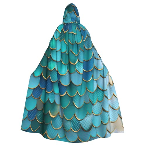 MIEKGPS Meerjungfrauen-Schuppen-Druck, Kapuzenumhang, Halloween-Kostüm, langer Robe, Umhang Kostüm für Erwachsene, Damen und Herren MIEKGPS Meerjungfrauen-Schuppen-Druck, Kapuzenumhang, Halloween-Kostüm, langer Robe, Umhang Kostüm für Erwachsene, Damen und Herren von MIEKGPS