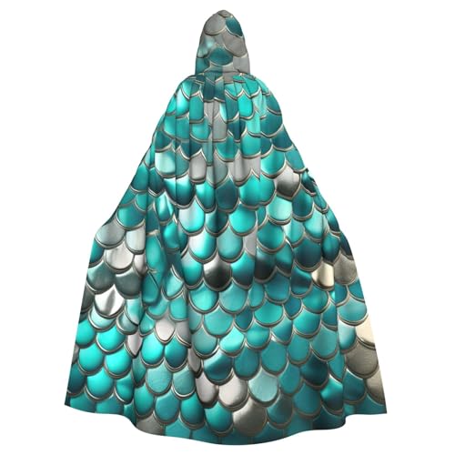 MIEKGPS Meerjungfrauen-Schuppen-Druck, Kapuzenumhang, Halloween-Kostüm, langer Robe, Umhang Kostüm für Erwachsene, Damen und Herren MIEKGPS Meerjungfrauen-Schuppen-Druck, Kapuzenumhang, Halloween-Kostüm, langer Robe, Umhang Kostüm für Erwachsene, Damen und Herren von MIEKGPS