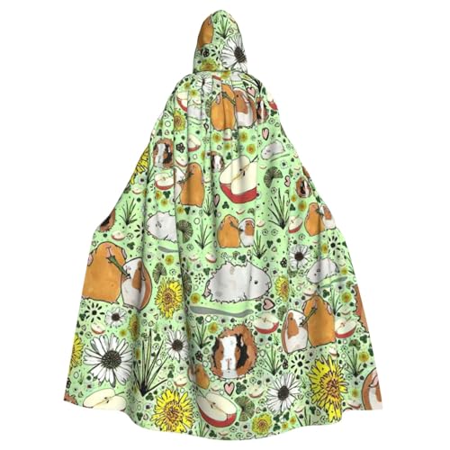 MIEKGPS Meerschweinchen-Druck, Kapuzenumhang, Halloween-Kostüm, langer Robe, Umhang Kostüm für Erwachsene, Damen und Herren MIEKGPS Meerschweinchen-Druck, Kapuzenumhang, Halloween-Kostüm, langer Robe, Umhang Kostüm für Erwachsene, Damen und Herren von MIEKGPS