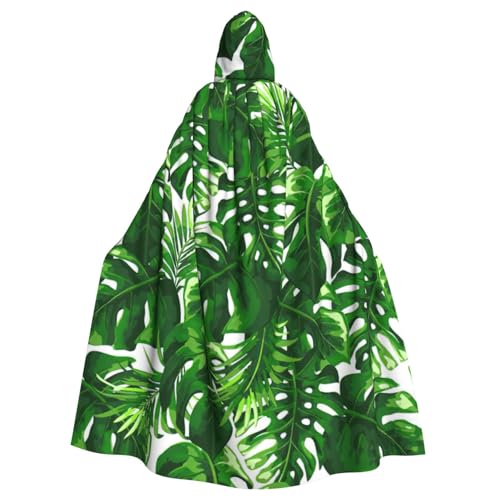 MIEKGPS Monstera Deliciosa Bananen-Palmendruck, Kapuzenumhang, Halloween-Kostüm, langer Robe, Umhang Kostüm für Erwachsene, Damen und Herren MIEKGPS Monstera Deliciosa Bananen-Palmendruck, Kapuzenumhang, Halloween-Kostüm, langer Robe, Umhang Kostüm für Erwachsene, Damen und Herren von MIEKGPS