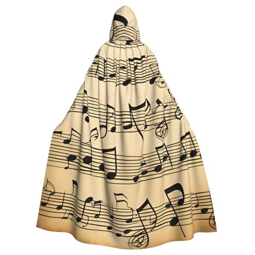 MIEKGPS Musical Notes Print Hooded Cloak Halloween Costume, Long Robe Cape Costume for Adults, Women and Men MIEKGPS Musical Notes Print Hooded Cloak Halloween Costume, Long Robe Cape Costume for Adults, Women and Men von MIEKGPS
