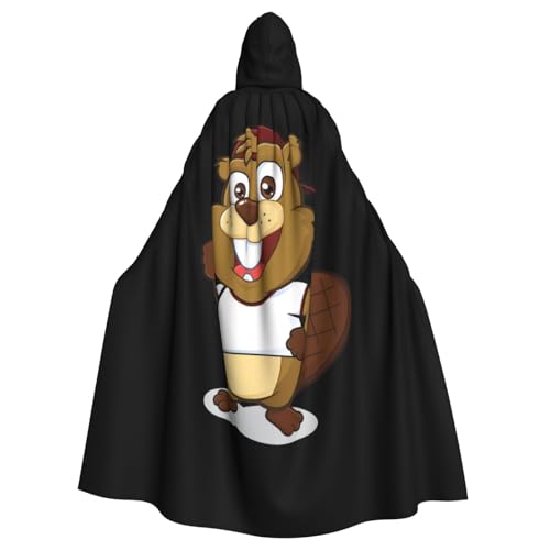 MIEKGPS Naughty Beaver Print Hooded Cloak Halloween Costume, Long Robe Cape Costume for Adults, Women and Men MIEKGPS Naughty Beaver Print Hooded Cloak Halloween Costume, Long Robe Cape Costume for Adults, Women and Men von MIEKGPS