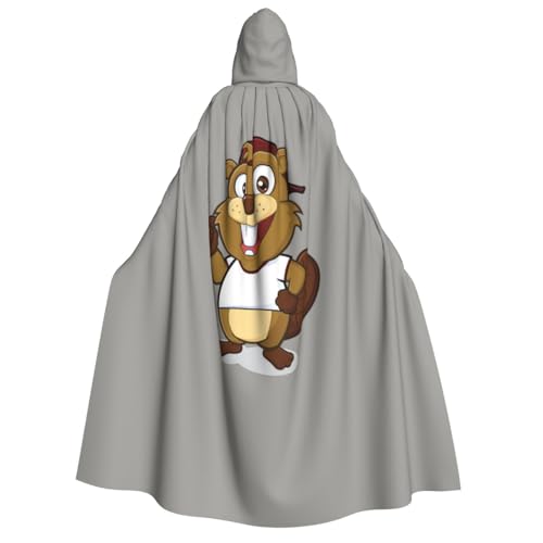 MIEKGPS Naughty Beaver Print Large Hooded Cloak Halloween Costume, Long Robe Cape Costume for Adults Women Men MIEKGPS Naughty Beaver Print Large Hooded Cloak Halloween Costume, Long Robe Cape Costume for Adults Women Men von MIEKGPS
