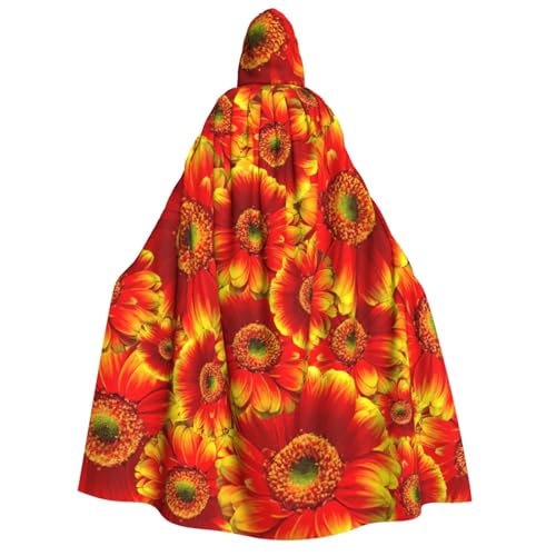MIEKGPS Oranger Sonnenblumen-Druck, großer Umhang mit Kapuze, Halloween-Kostüm, langer Robe, Umhang, Kostüm für Erwachsene, Damen, Herren MIEKGPS Oranger Sonnenblumen-Druck, großer Umhang mit Kapuze, Halloween-Kostüm, langer Robe, Umhang, Kostüm für Erwachsene, Damen, Herren von MIEKGPS