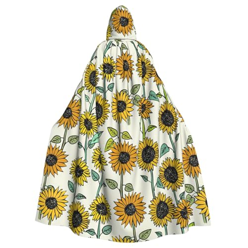 MIEKGPS Romantischer Sonnenblumen-Druck, Kapuzenumhang, Halloween-Kostüm, langer Robe, Umhang Kostüm für Erwachsene, Damen und Herren MIEKGPS Romantischer Sonnenblumen-Druck, Kapuzenumhang, Halloween-Kostüm, langer Robe, Umhang Kostüm für Erwachsene, Damen und Herren von MIEKGPS