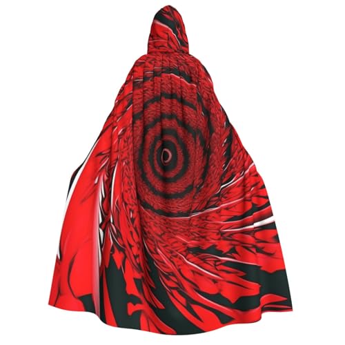 MIEKGPS Roter Blumen-Wirbel-Spiraldruck, großer Kapuzenumhang, Halloween-Kostüm, langer Robe-Umhang, Kostüm für Erwachsene, Damen, Herren MIEKGPS Roter Blumen-Wirbel-Spiraldruck, großer Kapuzenumhang, Halloween-Kostüm, langer Robe-Umhang, Kostüm für Erwachsene, Damen, Herren von MIEKGPS