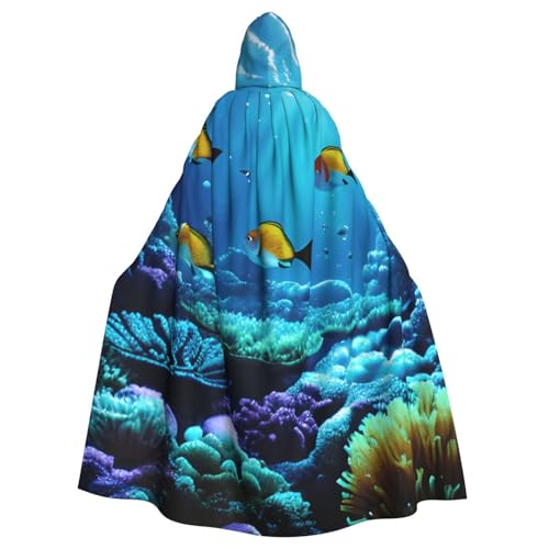 MIEKGPS Ruhiger Unterwasserlandschaft Druck Kapuzenumhang Halloween-Kostüm, langer Robe Umhang Kostüm für Erwachsene, Damen und Herren MIEKGPS Ruhiger Unterwasserlandschaft Druck Kapuzenumhang Halloween-Kostüm, langer Robe Umhang Kostüm für Erwachsene, Damen und Herren von MIEKGPS