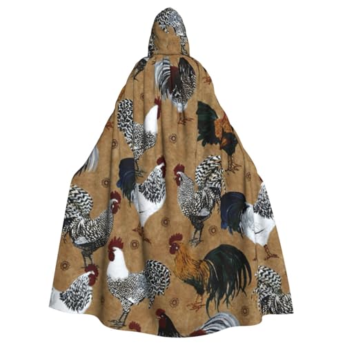 MIEKGPS Shine Rooster Print Hooded Cloak Halloween Costume, Long Robe Cape Costume for Adults, Women and Men MIEKGPS Shine Rooster Print Hooded Cloak Halloween Costume, Long Robe Cape Costume for Adults, Women and Men von MIEKGPS