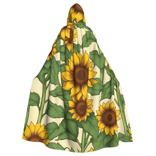 MIEKGPS Sonnenblumen-Druck, Kapuzenumhang, Halloween-Kostüm, langer Robe, Umhang Kostüm für Erwachsene, Damen und Herren MIEKGPS Sonnenblumen-Druck, Kapuzenumhang, Halloween-Kostüm, langer Robe, Umhang Kostüm für Erwachsene, Damen und Herren von MIEKGPS