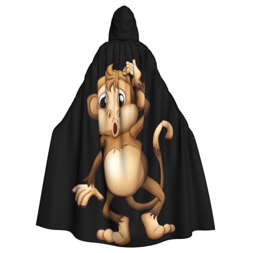 MIEKGPS Süßer Affen-Druck, Kapuzenumhang, Halloween-Kostüm, langer Robe, Umhang Kostüm für Erwachsene, Damen und Herren MIEKGPS Süßer Affen-Druck, Kapuzenumhang, Halloween-Kostüm, langer Robe, Umhang Kostüm für Erwachsene, Damen und Herren von MIEKGPS