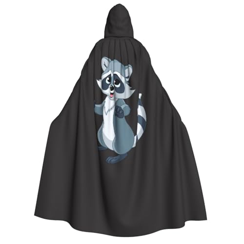 MIEKGPS Süßer Waschbär-Druck, großer Kapuzenumhang, Halloween-Kostüm, langer Robe, Umhang für Erwachsene, Damen, Herren MIEKGPS Süßer Waschbär-Druck, großer Kapuzenumhang, Halloween-Kostüm, langer Robe, Umhang für Erwachsene, Damen, Herren von MIEKGPS