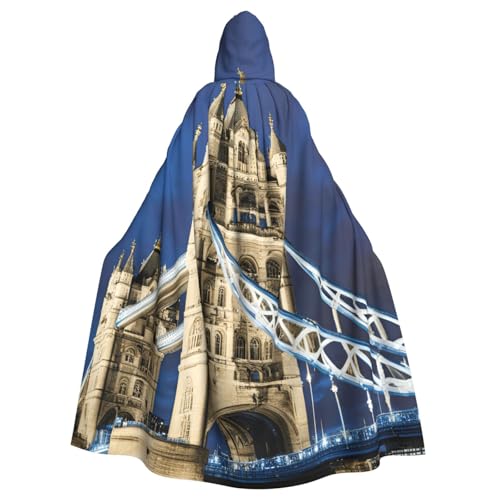 MIEKGPS Tower Bridge in London Print Hooded Cloak Halloween Costume, Long Robe Cape Costume for Adults, Women and Men MIEKGPS Tower Bridge in London Print Hooded Cloak Halloween Costume, Long Robe Cape Costume for Adults, Women and Men von MIEKGPS