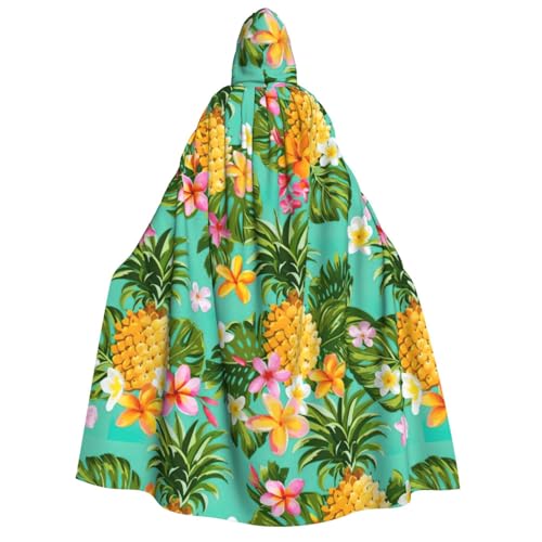 MIEKGPS Tropische Früchte, Ananas-Druck, großer Umhang mit Kapuze, Halloween-Kostüm, langer Robe, Umhang für Erwachsene, Damen, Herren MIEKGPS Tropische Früchte, Ananas-Druck, großer Umhang mit Kapuze, Halloween-Kostüm, langer Robe, Umhang für Erwachsene, Damen, Herren von MIEKGPS