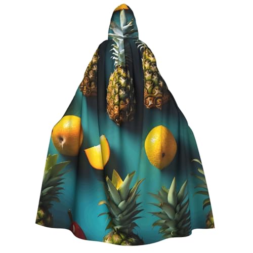 MIEKGPS Tropische Früchte, Ananas-Druck, großer Umhang mit Kapuze, Halloween-Kostüm, langer Robe, Umhang für Erwachsene, Damen, Herren MIEKGPS Tropische Früchte, Ananas-Druck, großer Umhang mit Kapuze, Halloween-Kostüm, langer Robe, Umhang für Erwachsene, Damen, Herren von MIEKGPS
