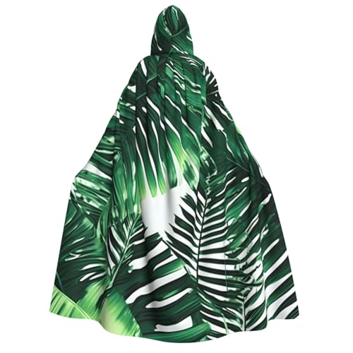 MIEKGPS Tropischer Palmen-Bananenblätter, großer Kapuzenumhang, Halloween-Kostüm, langer Robe, Umhang für Erwachsene, Damen, Herren MIEKGPS Tropischer Palmen-Bananenblätter, großer Kapuzenumhang, Halloween-Kostüm, langer Robe, Umhang für Erwachsene, Damen, Herren von MIEKGPS