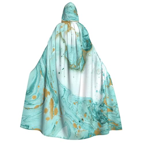 MIEKGPS Türkisfarbener goldfarbener Marmor-Druck, großer Umhang mit Kapuze, Halloween-Kostüm, langer Robe, Umhang, Kostüm für Erwachsene, Damen, Herren MIEKGPS Türkisfarbener goldfarbener Marmor-Druck, großer Umhang mit Kapuze, Halloween-Kostüm, langer Robe, Umhang, Kostüm für Erwachsene, Damen, Herren von MIEKGPS