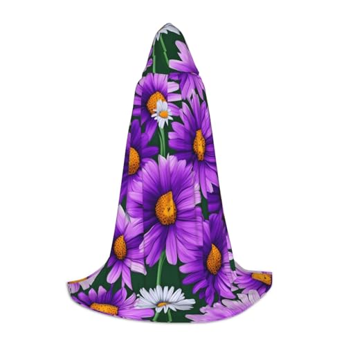 MIEKGPS Umhang mit Kapuze, Motiv: lila Gänseblümchen, klein, Halloween, Cosplay, Hexe MIEKGPS Umhang mit Kapuze, Motiv: lila Gänseblümchen, klein, Halloween, Cosplay, Hexe von MIEKGPS