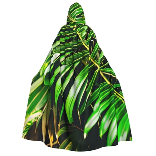 MIEKGPS Umhang mit Palmengrünem Blätter-Druck, großer Kapuzenumhang, Halloween-Kostüm, langer Robe, Umhang für Erwachsene, Damen, Herren MIEKGPS Umhang mit Palmengrünem Blätter-Druck, großer Kapuzenumhang, Halloween-Kostüm, langer Robe, Umhang für Erwachsene, Damen, Herren von MIEKGPS