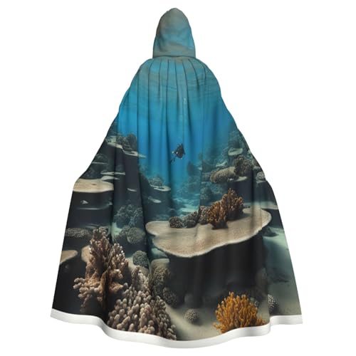 MIEKGPS Underwater Ocean View Print Hooded Cloak Halloween Costume, Long Robe Cape Costume for Adults, Women and Men MIEKGPS Underwater Ocean View Print Hooded Cloak Halloween Costume, Long Robe Cape Costume for Adults, Women and Men von MIEKGPS