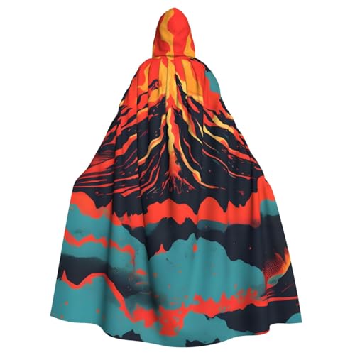 MIEKGPS Volcano Print Hooded Cloak Halloween Costume, Long Robe Cape Costume for Adults, Women and Men MIEKGPS Volcano Print Hooded Cloak Halloween Costume, Long Robe Cape Costume for Adults, Women and Men von MIEKGPS