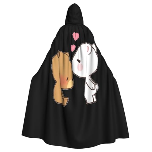 MIEKGPS Weißer Bär, brauner Bären-Druck, Kapuzenumhang, Halloween-Kostüm, langer Robe, Umhang, Kostüm für Erwachsene, Damen und Herren MIEKGPS Weißer Bär, brauner Bären-Druck, Kapuzenumhang, Halloween-Kostüm, langer Robe, Umhang, Kostüm für Erwachsene, Damen und Herren von MIEKGPS
