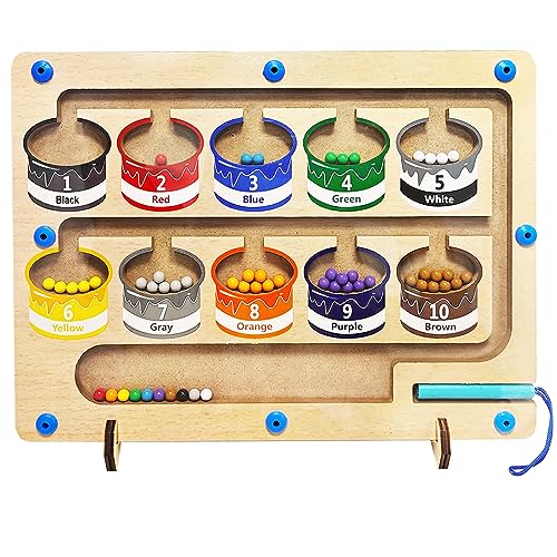 MIERINO Magnetspiel Labyrinth, Farben Lernen Sortierspiel Montessori Spielzeug Holz 3 4 5 6 7 Jahre Magnetspiel Kinder Motorikspielzeug Geschenk Mädchen Junge, Holz Spielzeug MIERINO Magnetspiel Labyrinth, Farben Lernen Sortierspiel Montessori Spielzeug Holz 3 4 5 6 7 Jahre Magnetspiel Kinder Motorikspielzeug Geschenk Mädchen Junge, Holz Spielzeug von MIERINO
