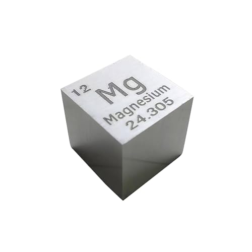 Metallelemente-Würfel, 10 mm, Elementwürfel for Elementsammlungen, Labor, Experimentiermaterial, Hobbys und mehr, 1 Stück, Zink (Color : Magnesium) von MIFANI