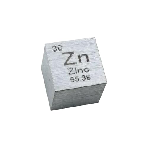 Metallelemente-Würfel, 10 mm, Elementwürfel for Elementsammlungen, Labor, Experimentiermaterial, Hobbys und mehr, 1 Stück, Zink (Color : Zinc) von MIFANI