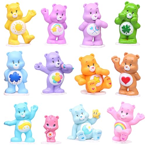 12Stück Bär-Ornamente, Mini Figuren Set, Niedliche Bär-Puppen-Dekoration, Niedliche Cartoons Figuren, Kuchendekorationen, Party-Kuchendekorationen (Zufällige Farben) von MIFKLMV
