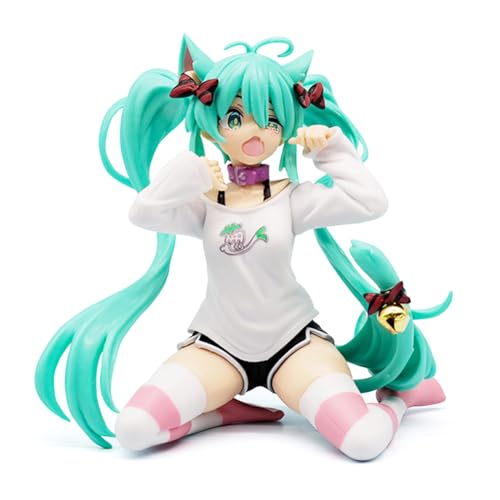 Action Figuren, Mikus Figuren Statue, Hatsunes Actionfigur Mikus, Anime Figuren Modell Statue, Puppe Desktop-Ornamente,Geschenke für Anime-Fans, Kinder (Sitzposition) von MIFKLMV
