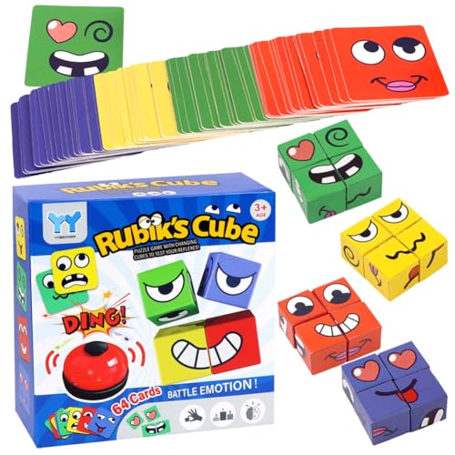 Holz-Ausdruck Spielzeug Puzzle, Interaktives Holzwürfel Spiel, Baustein Holzpuzzle Montessori Spielzeug, Holzspiel Gesellschaftsspiel, Knobelspiel für Kinder als Familienspiel Mit Klingel Holz-Ausdruck Spielzeug Puzzle, Interaktives Holzwürfel Spiel, Baustein Holzpuzzle Montessori Spielzeug, Holzspiel Gesellschaftsspiel, Knobelspiel für Kinder als Familienspiel Mit Klingel von MIFKLMV
