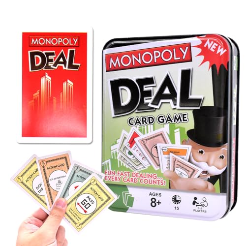 MIFKLMV Deal Kartenspiel und Gesellschaftspiel, MoN opol-y Brettspiele, Schnelles Spiel Das unterhaltsame Kartenspiel Spiel, Reisespiel-Kartenspiel, für Familien und Kinder ab 7 Jahren, Metallbox -B MIFKLMV Deal Kartenspiel und Gesellschaftspiel, MoN opol-y Brettspiele, Schnelles Spiel Das unterhaltsame Kartenspiel Spiel, Reisespiel-Kartenspiel, für Familien und Kinder ab 7 Jahren, Metallbox -B von MIFKLMV