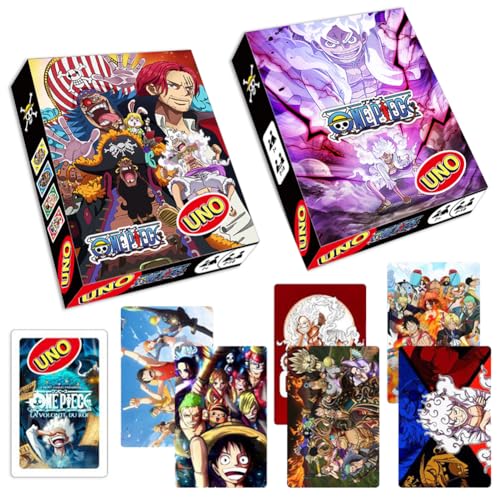MIFKLMV One Piiece Kartenspiel, 108pcs One Piiece Karten Anime Kartenspiel Strategiespiel Trading Card Pack Ablegespiel Familienspiel Kartendeck Geburtstagsgeschenk, Kinderspiel für 2-6 Spieler von MIFKLMV