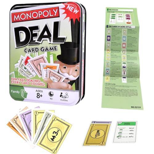 MIFKLMV Schnelles Kartenspiel, Reisespiel Kartenspiel, Casual Tabletop Spiel, Unterhaltsame Spiel für Familien und Kinder ab 7 Jahren, Metallbox - B (Schwarz) von MIFKLMV