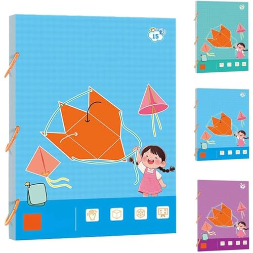 3D-Geometrie-Lernbuch mit Zugschnur, 9./12./15 Festkörper-Geometriemodelle for Kinder, sicheres geflochtenes Seildesign, verbessert das geometrische Verständnis(15model) von MIGEDY