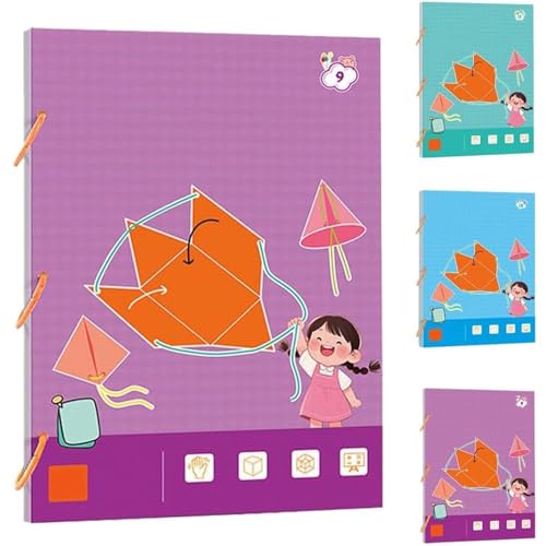 3D-Geometrie-Lernbuch mit Zugschnur, 9./12./15 Festkörper-Geometriemodelle for Kinder, sicheres geflochtenes Seildesign, verbessert das geometrische Verständnis(9 Model) von MIGEDY