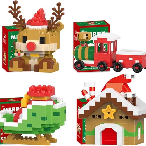 Bausteine-Set mit Weihnachtsmann-Design, 2025 Neue Bausteine-Ornamente for Thema Weihnachten, (4PCS-A) von MIGEDY