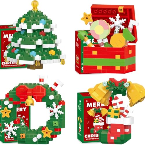 Bausteine-Set mit Weihnachtsmann-Design, 2025 Neue Bausteine-Ornamente for Thema Weihnachten, (4PCS-B) von MIGEDY