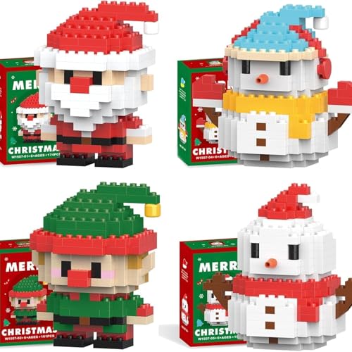 Bausteine-Set mit Weihnachtsmann-Design, 2025 Neue Bausteine-Ornamente for Thema Weihnachten, (4PCS-C) von MIGEDY